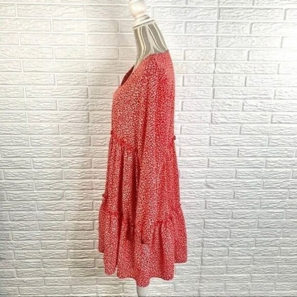 Missufe Red White Leopard Print Loose Fit Dress Size XXL - Picture 5 of 6